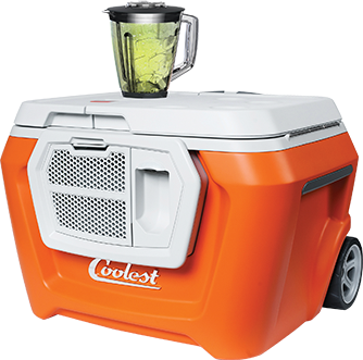 cooler with speakers and blender